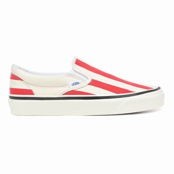 Férfi Vans Anaheim Factory Classic Slip-On 98 DX Tornacipő VA5671840 Fehér/Piros/Csíkok